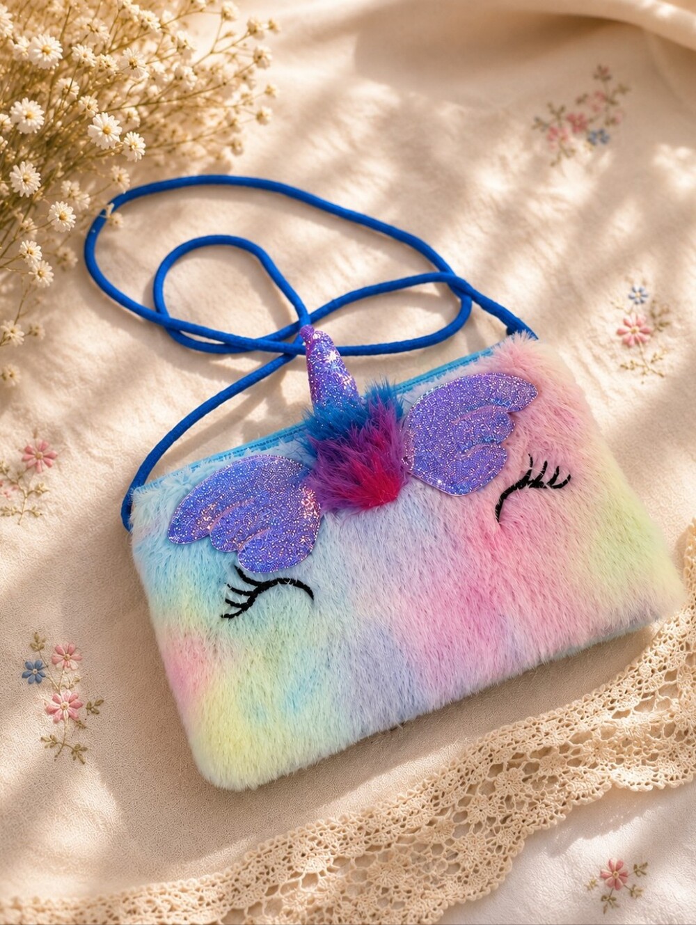 Sequins soft plush tie dye unicorn girls